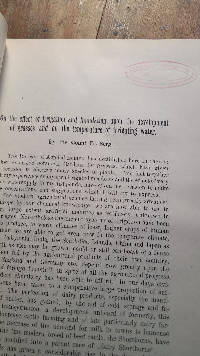 Bulletin of applied Botany  Nr. 8 - Front Cover