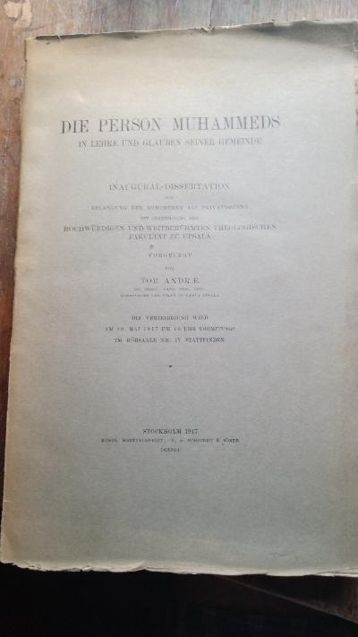 Die Person Muhammeds in Lehre und Glauben seiner Gemeinde - Front Cover