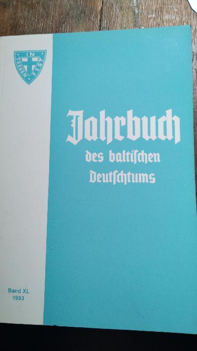 Jahrbuch des baltischen Deutschtums 1993 - Front Cover