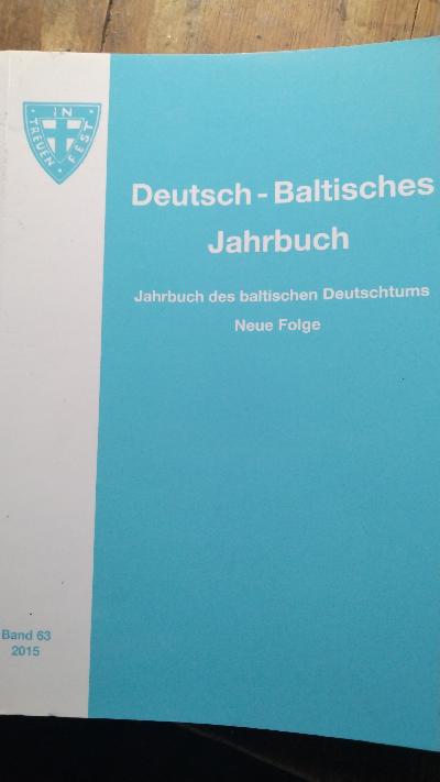 Deutsch - Baltisches Jahrbuch  2015 - Front Cover