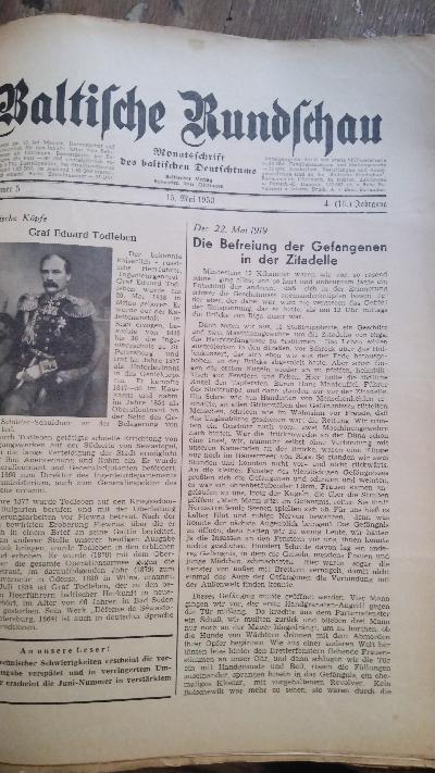 Baltische Rundschau  Nr. 1-3,5,6,8,11  1950   Nr.1,3,6,9,11  1951  Nr. 3,4  1952  Nr. 1,2,4-9,11  1953 - Front Cover