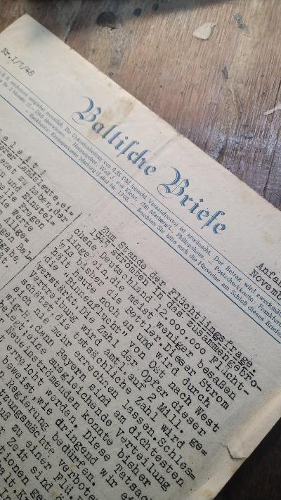 Baltische Briefe  Heimatblatt der Deutschbalten  Nr. I /1/48  Anfang November 48 - Front Cover
