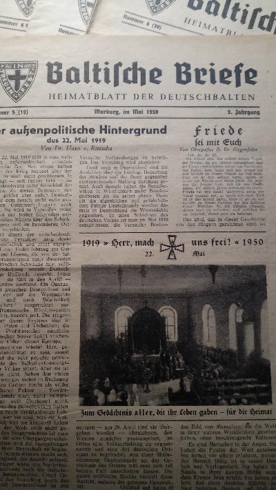 Baltische Briefe  Heimatblatt der Deutschbalten  Nr. 1-12  completter Jahrgang 1950 - Front Cover