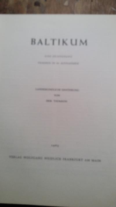 Baltikum  Eine Erinnerung  Gesehen in 96 Aufnahmen  Landeskundliche Einführung von Erik Thomson - Front Cover