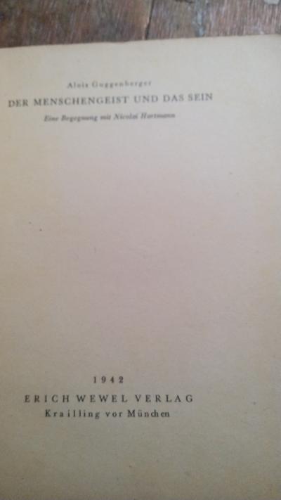 Der Menschengeist und das Sein  Eine Begegnung mit Nicolai Hartmann - Front Cover