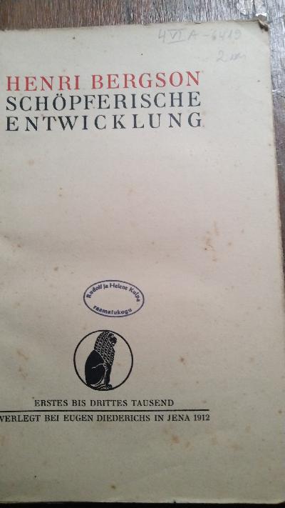 Schöpferische Entwicklung - Front Cover