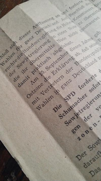Dr. Kurt Schumacher sprich am 9. Oktober, 19.30 Uhr, in HamburgFlugblatt zur Wahl 1949 von der SPD - Front Cover