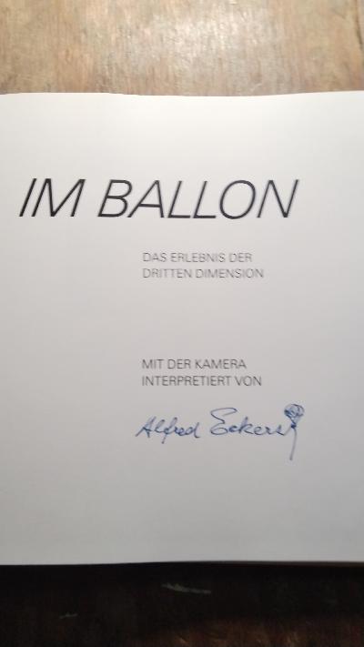 Im Ballon  Das Erlebnis der Dritten Dimension - Front Cover