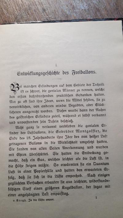 In die Lüfte empor!  Entwicklung und  Technik der Luftschiffahrt - Front Cover