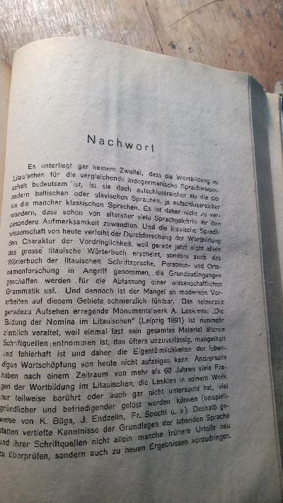 Lietuviu Kalbos Zodziu Daryba  Die Wortbildung im Litauischen - Front Cover