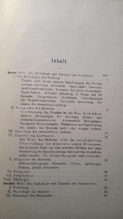 Vorlesungen über Sprachstörungen  1. und 2. Heft  Die Pathologie und Therapie des Stotterns und Stammelns - Front Cover