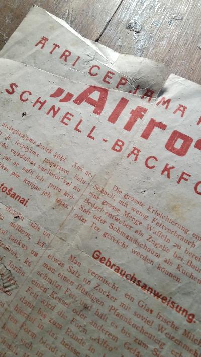 Werbeblatt für Alfro Schnell - Backform - Front Cover