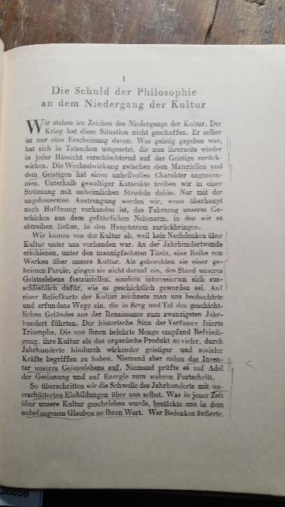 Verfall und Wiederaufbau der Kultur  Kulturphilosophie Erster Teil   Olaus-Petri-Vorlesungen an der Universität Upsala - Front Cover