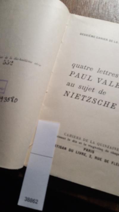 quatre lettres des Paul Valery au sujet de Nietzsche - Front Cover