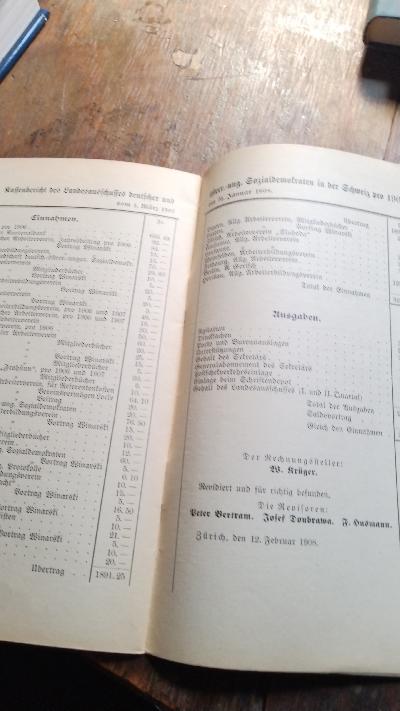 Landesorganisation der deutschen und österr. - ungarl. Sozialdemokraten in der Schweiz  Jahresbericht pro 1907 - Front Cover