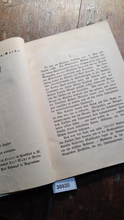 Die Schuster Revolution in Kronstadt  Erzählung aus Siebenbürgens Leidenszeit - Front Cover