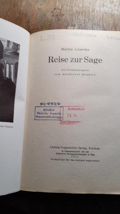 Reise zur Sage  Ein Seemannsgarn vom mündlichen Erzählen - Front Cover