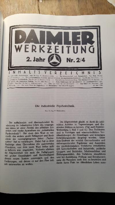 Daimler-Werkzeitung 1919/20 - Front Cover