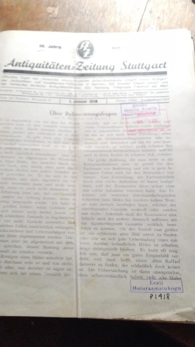 Antiquitäten - Zeitung  Stuttgart  38. Jahrg. - Front Cover