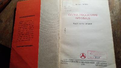 Gotha Programmi Arvustus  Tölge Saksa Keelest - Front Cover