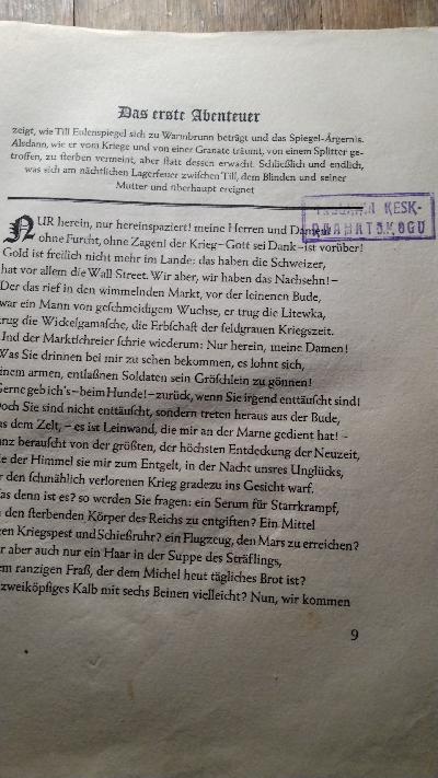 Des grossen Kampffliegers, Landfahrers, Gauklers und Magiers Till Eulenspiegel   Abenteuer, Streiche, Gaukeleien, Gesichte und Träume - Front Cover