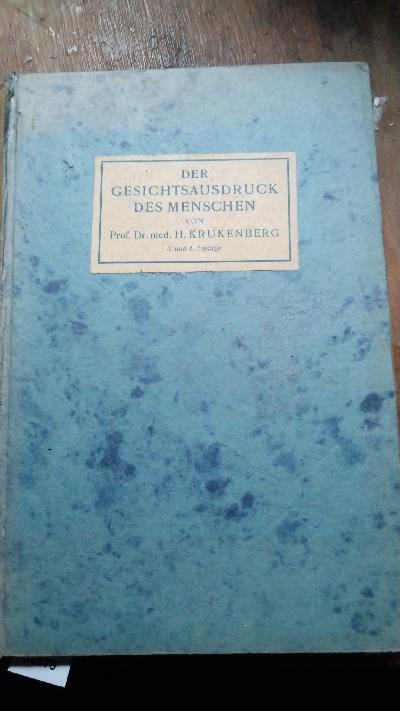 Der Gesichtsausdruck des Menschen - Front Cover