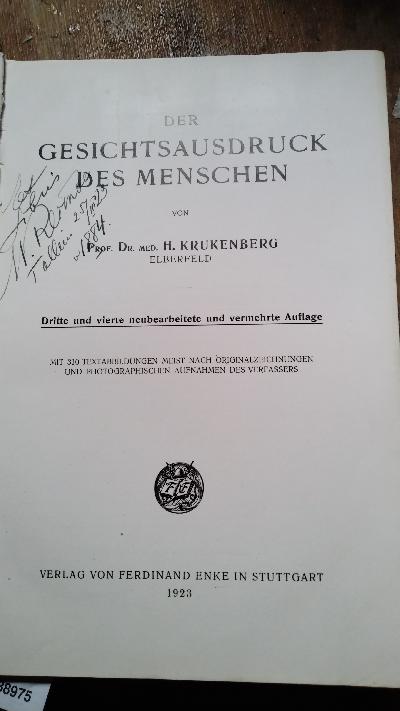 Der Gesichtsausdruck des Menschen - Front Cover