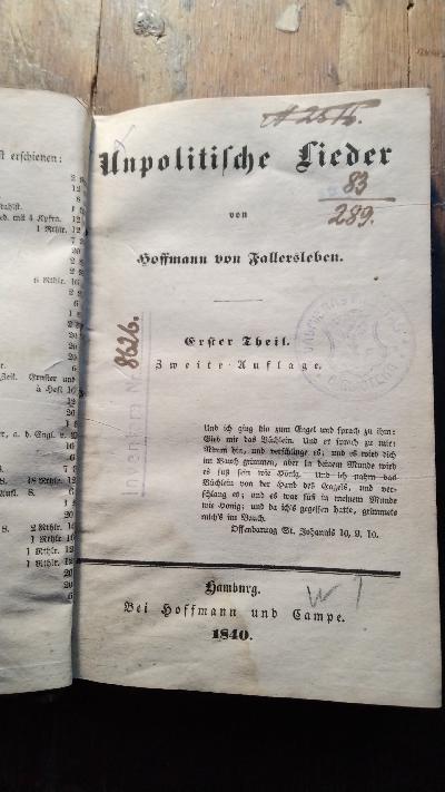 Unpolitische Lieder - Front Cover
